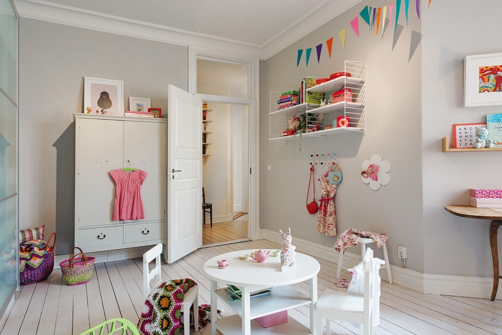 时尚甜美粉系北欧风情儿童房设计效果图