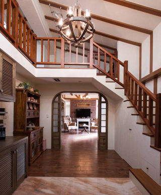 休闲美式风格室内实木楼梯家居设计
