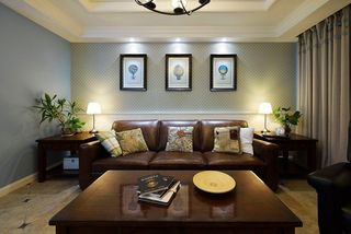 休闲优雅简约美式客厅沙发背景墙设计