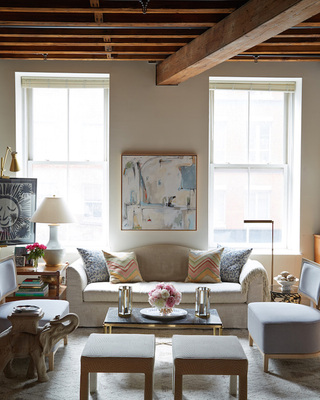 清新复古北欧风混搭客厅沙发背景墙装饰
