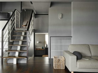 时尚灰色系现代风复式家居铁艺楼梯欣赏