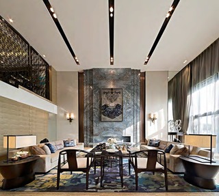 奢华中式新古典别墅挑高客厅设计