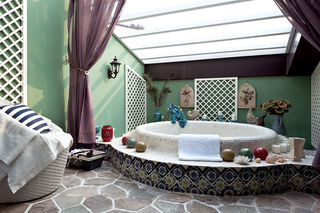 地中海风格 别墅浴室装潢欣赏图