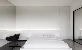 纯白简约现代风卧室设计效果图