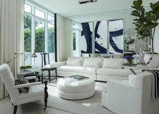 时尚现代风格客厅沙发背景墙抽象装饰画欣赏