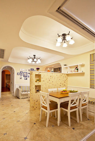 家装地中海风格卡座餐厅吊顶设计