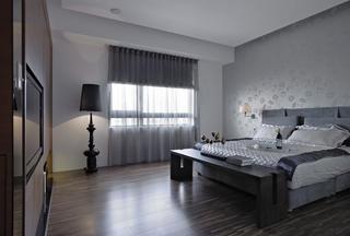 美式风格灰色卧室装潢效果图