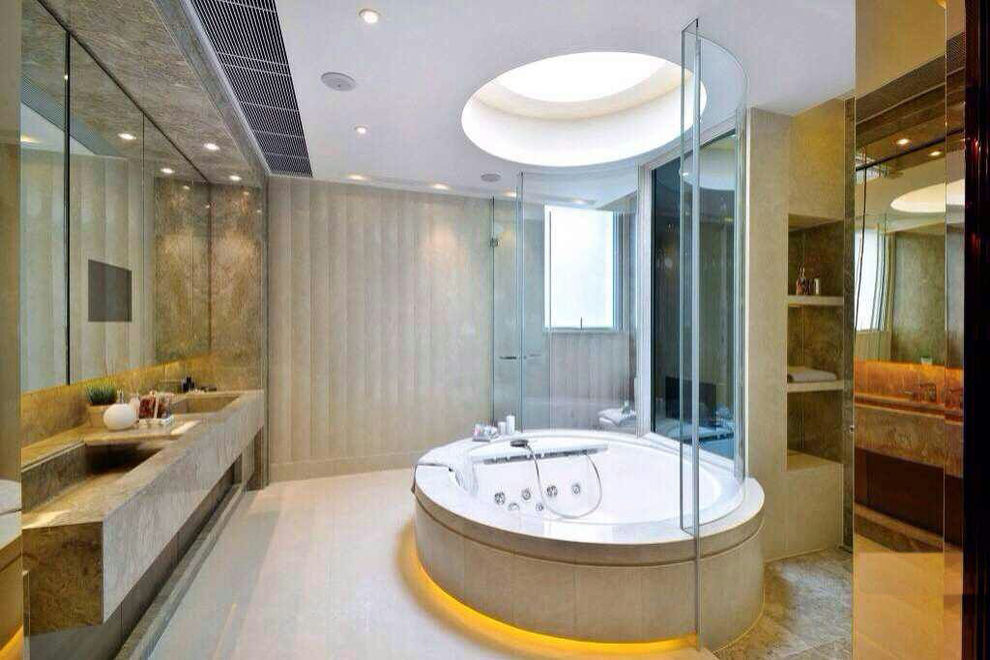 奢华唯美欧式卫生间圆形浴缸装潢设计