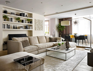 素雅莫斯科现代风格 客厅沙发背景墙设计