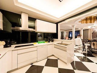 现代黑白波普风开放式厨房设计装潢