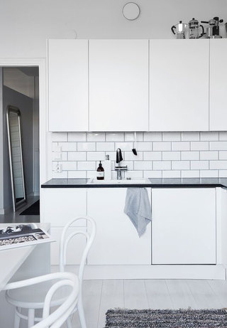 时尚简约北欧家居厨房白色橱柜设计
