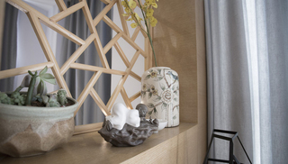 简约日式风格家居室内花盆装饰品放置图