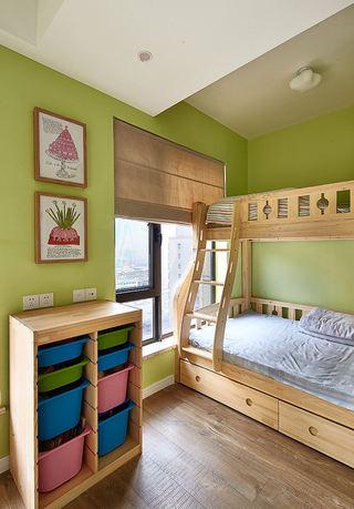 可爱果绿色美式宜家风儿童房设计效果图