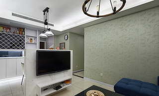 现代设计风格小户型家装电视墙半隔断效果图