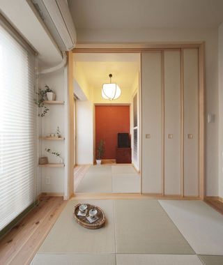 清新日式和风家居榻榻米卧室推拉门设计