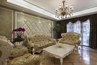精致欧式新古典客厅沙发背景墙装饰