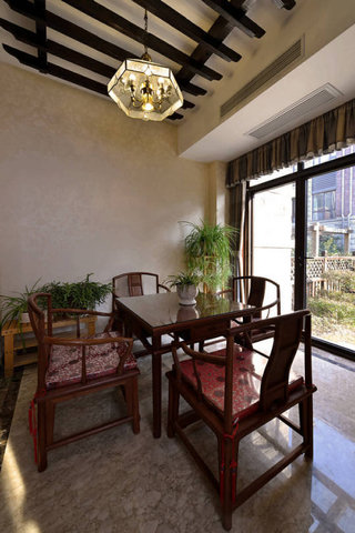 古典清风中式红木休闲茶室设计效果图