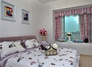 甜美简约现代风格设计卧室带飘窗设计