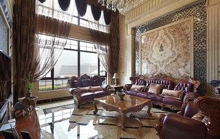 奢华精美古典欧式 别墅客厅沙发背景墙设计