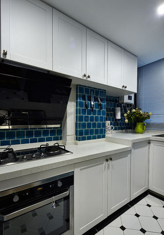 清新美式新古典风格室内厨房橱柜设计