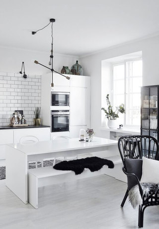 时尚个性黑白北欧风一居室公寓设计效果图