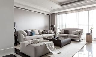朴素中式设计现代客厅沙发装饰图