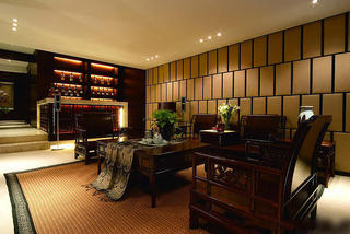 奢华高端现代新中式跃层客厅装饰效果图