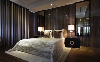时尚摩登现代风格卧室床上用品布置效果图
