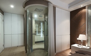 时尚现代公寓主卧卫生间淋浴房设计装修效果图