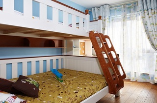 时尚最新现代儿童房双层儿童床布置图