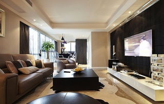 时尚现代风格设计 二居室客厅整体效果图