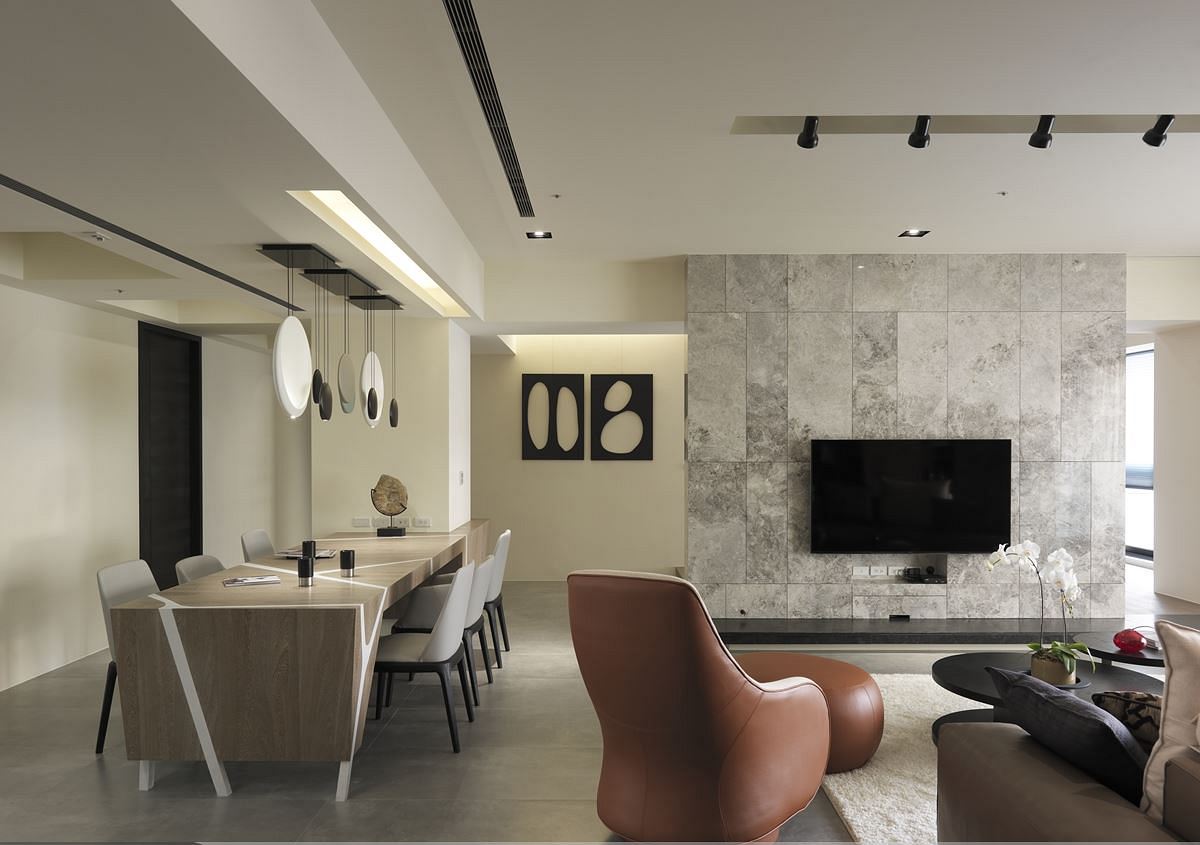 素雅现代设计风格客厅电视背景墙隔断效果图