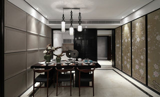 儒雅新中式风格公寓餐厅软装饰欣赏图