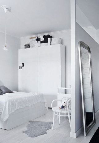 简约北欧家居卧室白色衣柜设计