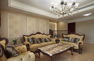 高贵典雅复古欧式客厅沙发背景墙装饰