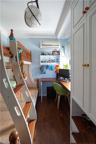 天蓝色清新舒适美式儿童房设计欣赏