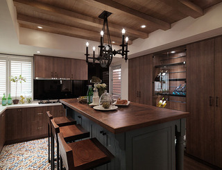 古朴实木美式风格厨房装修效果图