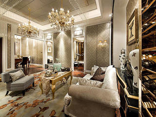 精致奢华欧式客厅软装装饰效果图