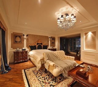 复古豪华欧式风格别墅卧室设计装修样板间欣赏