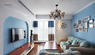 经典美式地中海设计两室两厅家居效果图