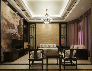 儒雅中式新古典客厅装饰效果图大全