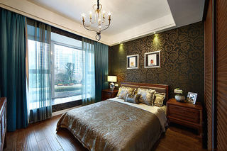 奢华精美东南亚新古典卧室背景墙装饰设计