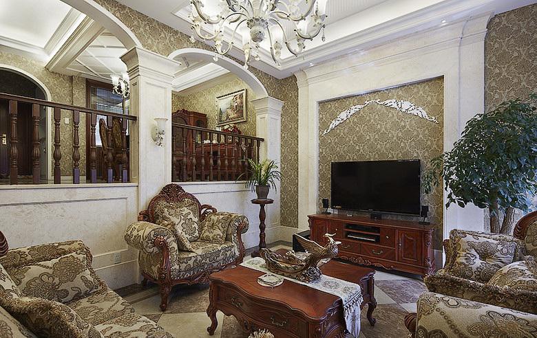 欧式古典奢华风别墅室内设计装修效果图