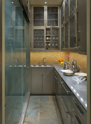 现代美式风格厨房不锈钢橱柜设计