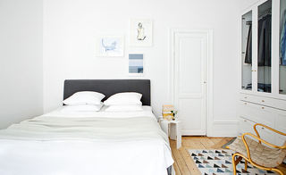洁白纯净北欧风格卧室装饰图
