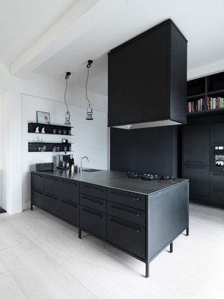 黑白配北欧高端厨房设计装潢图