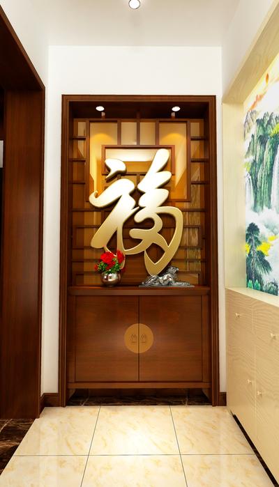 玄关,背景墙,其它,中式,咖啡色