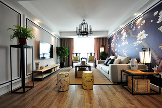 儒雅新中式风格客厅装潢欣赏图