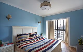 清新天空蓝美式风格卧室家居设计大全