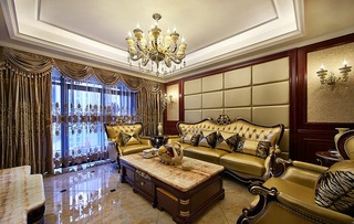 精致豪华欧式风格客厅软装饰效果图